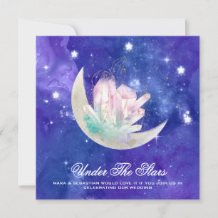 Invitation *~* MOON STARS CRYSTAL RSVP AR14 Mariage de site W