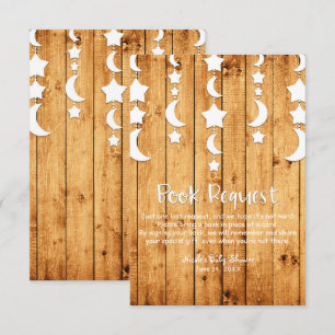 Invitation Moon & Stars Livre en bois chêne Demande Baby Show