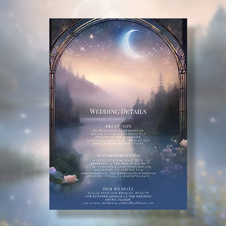 Invitation Moonlit Mountain Forest Lake Stars Détails du Mari