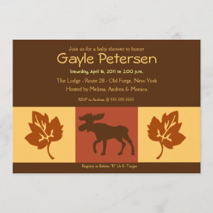 Invitation MOOSE Adirondack Lodge Baby shower à thème rustiqu