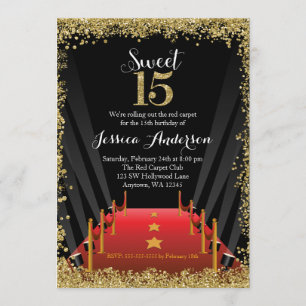 Invitation Moquette rouge Hollywood Parties scintillant Sweet