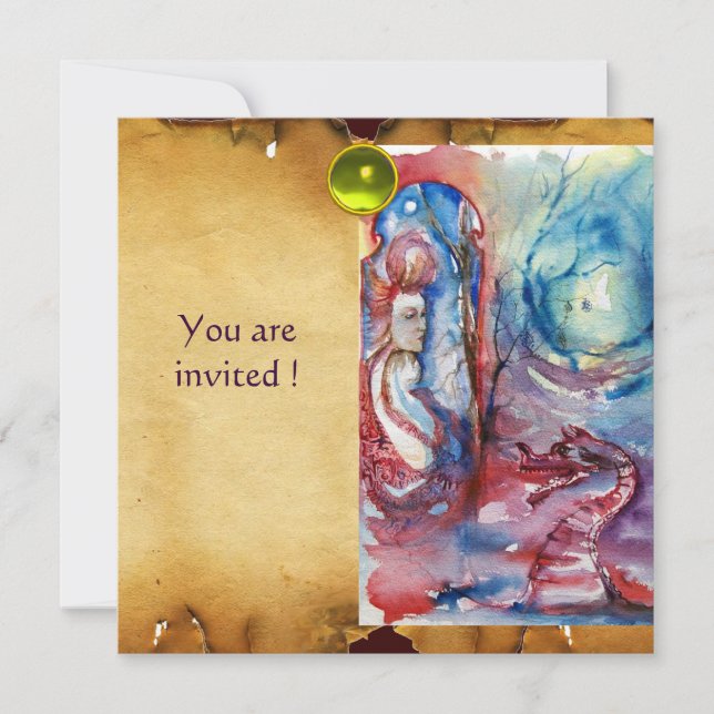 Invitation MORGANA, gemme de parchemin (Devant)