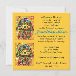 Invitation Morning Invit (carré) Ville De Jérusalem Hamsa