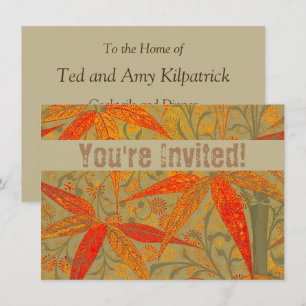 Invitation Morris & Co. motif Bamboo Godwin orange et sauge
