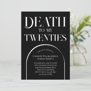 Invitation Mort à mes 20 ans 30e anniversaire