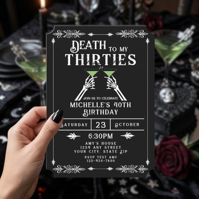 Invitation Mort à Mes 30 Ans Anniversaire Gothique Tendance 4 (Créateur téléchargé)