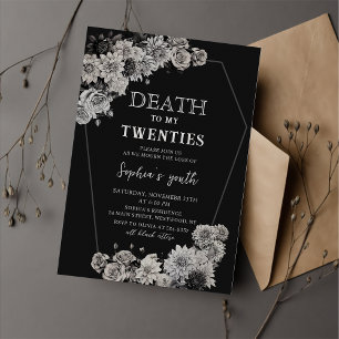 Invitation Mort à mes vingt Floral 30e anniversaire