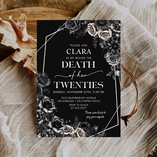 Invitation Mort à mes vingt Floral 30e anniversaire (Créateur téléchargé)