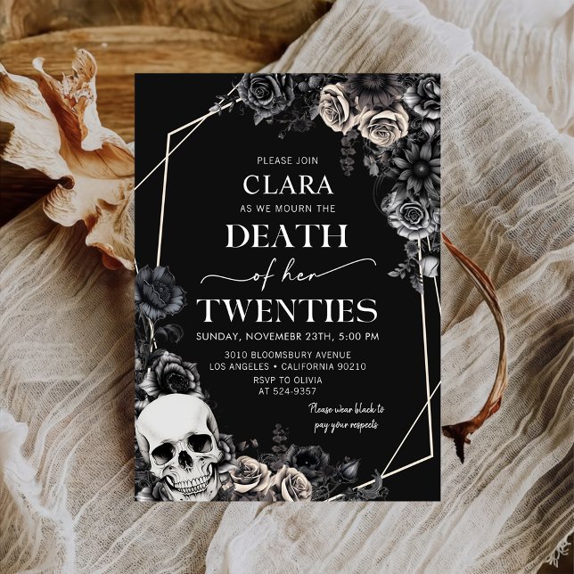 Invitation Mort à mes vingt Floral 30e anniversaire (Créateur téléchargé)