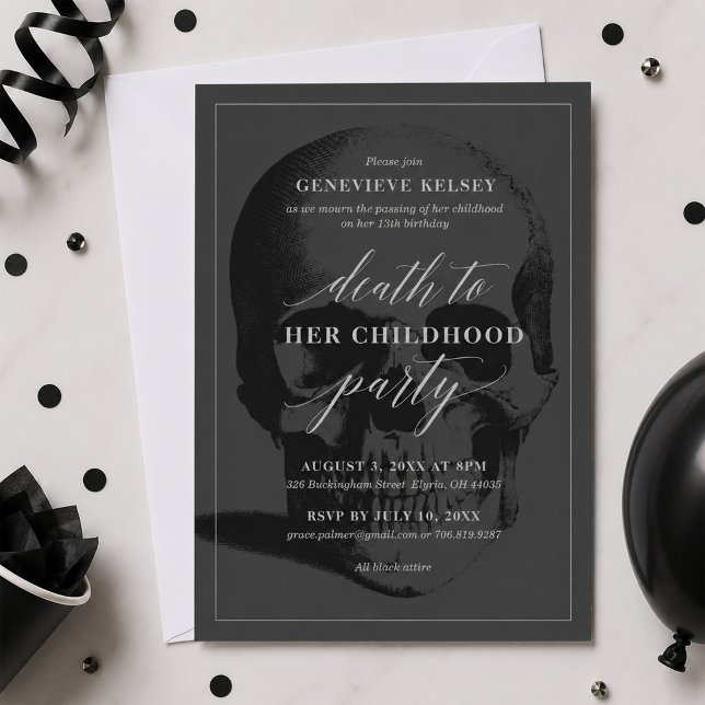 Invitation Mort à votre fête d'anniversaire de 13 ans (Créateur téléchargé)