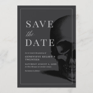 Invitation Mort à votre soirée des 20 ans, Enregistrez la dat
