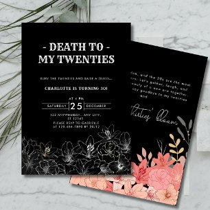 Invitation Mort minimaliste à mes 20 ans 30e anniversaire