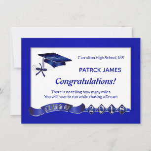 Invitation Morta &, diplôme, Royal blue Graduation Party