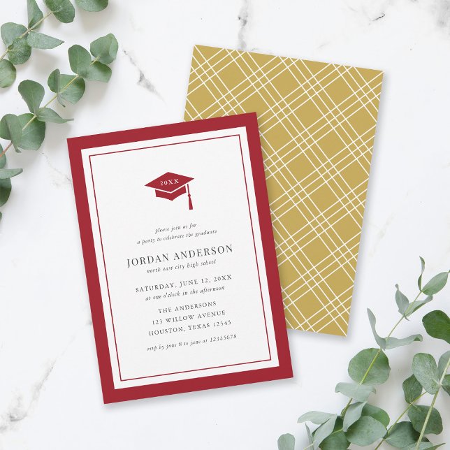 Invitation Mortier de remise de diplômes de fête de couleur m (Créateur téléchargé)