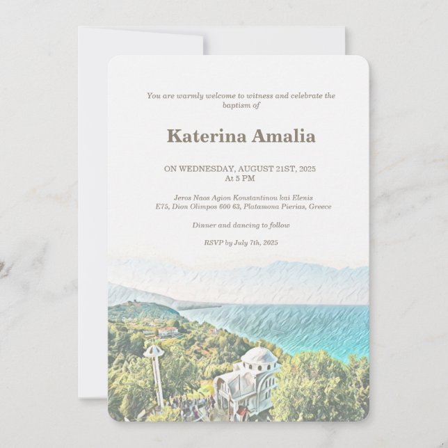 Invitation Mosaïque au Bord de Mer (Devant)