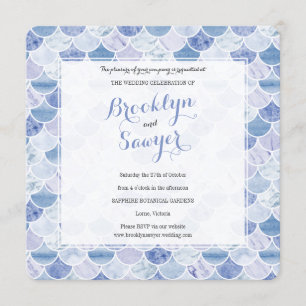 Invitation Mosaïque de marbre bleu sur mesure mariage Invitat