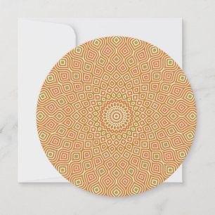 Invitation Mosaïque Ronde Whirlpool en Or et Oliv