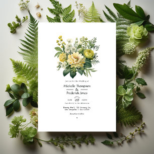 Invitation Moss Green Floral Mariage