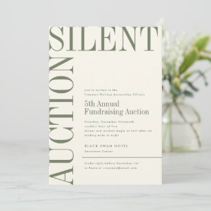 Invitation Moss Green Grand Texte Enchère silencieuse