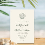 Invitation Moss Green Modern Shell Beach Destination Mariage<br><div class="desc">Moss Green Modern Shell Beach Ocean Destination Wedding Invitation Card. Célébrez votre journée spéciale avec cette belle et élégante carte de faire-part de mariage pour embellir votre occasion spéciale. Tous les textes sont pré-arrangés pour que vous personnalisiez facilement et rapidement avec vos propres détails. Si vous avez besoin d'une personnalisation...</div>