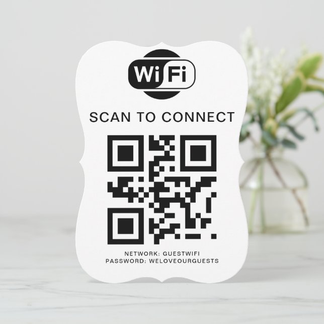 Invitation Mot de passe Wifi | Analyse du code QR pour se con (Debout devant)