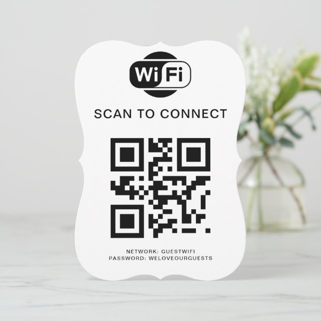 Invitation Mot de passe Wifi | Analyse du code QR pour se con (Debout devant)