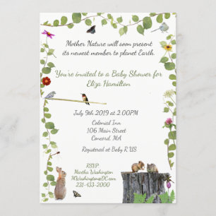 Invitation Mother Nature Appelle :Invitation Baby shower