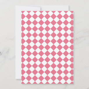 Invitation Motif à carreaux diamant rose et blanc