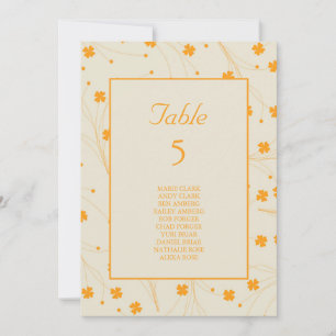 Invitation Motif à fleurs les années 70 beige orange rétro Y2