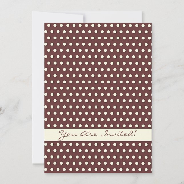 Invitation Motif à pois blanc ivoire crème (Devant)