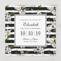 Motif à rayures florales peintes - Bridesmaid