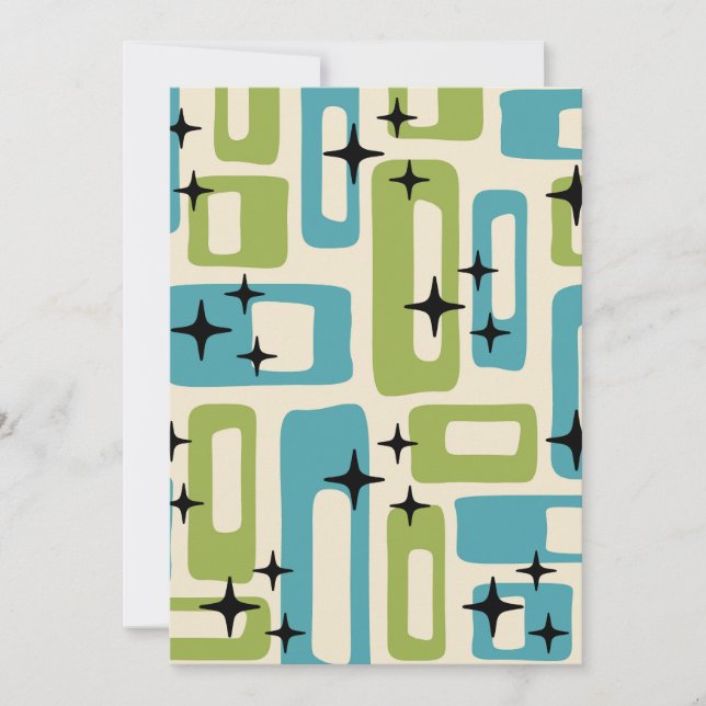 Invitation Motif Abstrait moderne rétro du milieu du siècle (Devant)