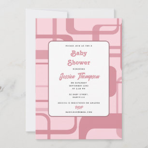 Invitation Motif Abstrait rose rétro