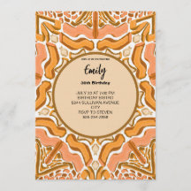 Motif Abstrait Terracotta Coup de Pinceau Moderne