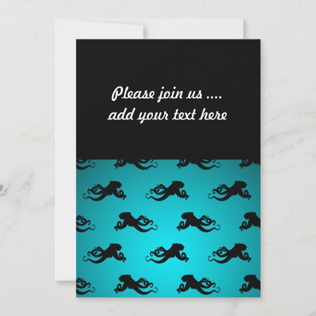 Invitation Motif amusant Octopus sur Bright Turquoise (Devant)