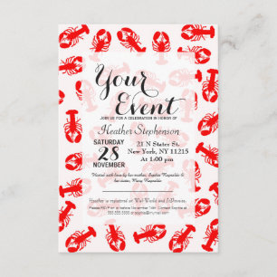 Invitation Motif animal de homard rouge mou