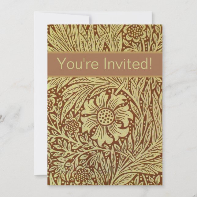 Invitation Motif Antique Fleur de Souci de William Morris (Devant)