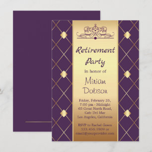 Invitation motif au diamant d'or sur le Parti de la retraite 