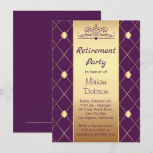 Invitation motif au diamant d'or sur le Parti de la retraite 