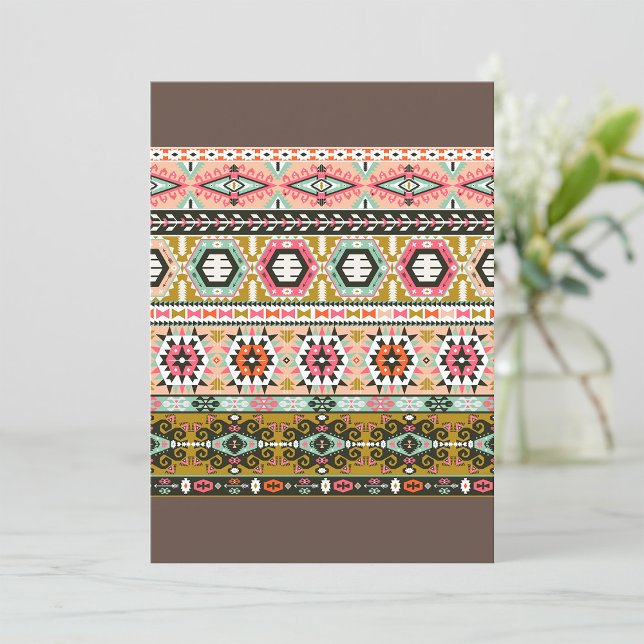 Invitation Motif Aztèque Tribal Coloré Boho géométrique (Créateur téléchargé)
