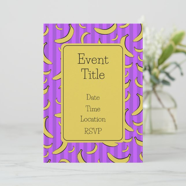 Invitation motif banane (Debout devant)