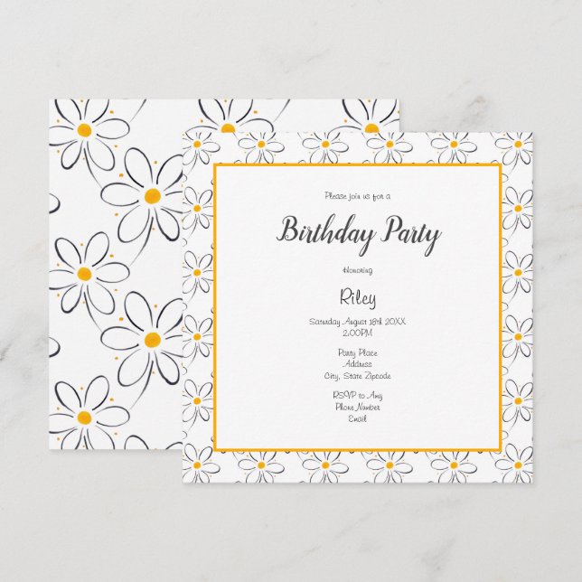 Invitation Motif blanc (Devant / Derrière)