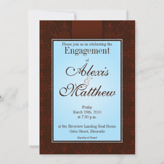 Invitation - Motif Blue & Cocoa Orlee