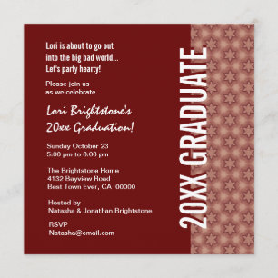 Invitation Motif Bourgogne et étoile rose pour chaque année