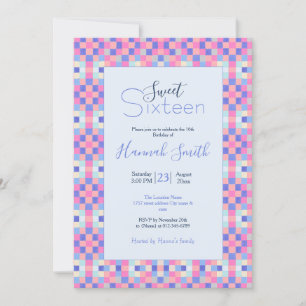 Invitation Motif Carré géométrique coloré moderne