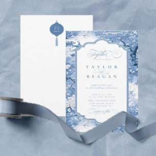Invitation Motif Chinoiserie d'inspiration porcelaine ID1094