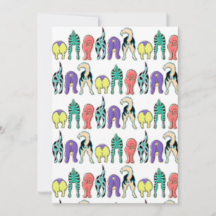 Invitation Motif coloré des boutons de chien