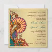Motif coloré Paisley sur Mariage indien Gold