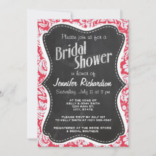 Invitation Motif Damas rouge ; tableau de bord Vintage