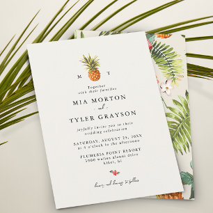 Invitation Motif d'ananas tropical d'été Mariage